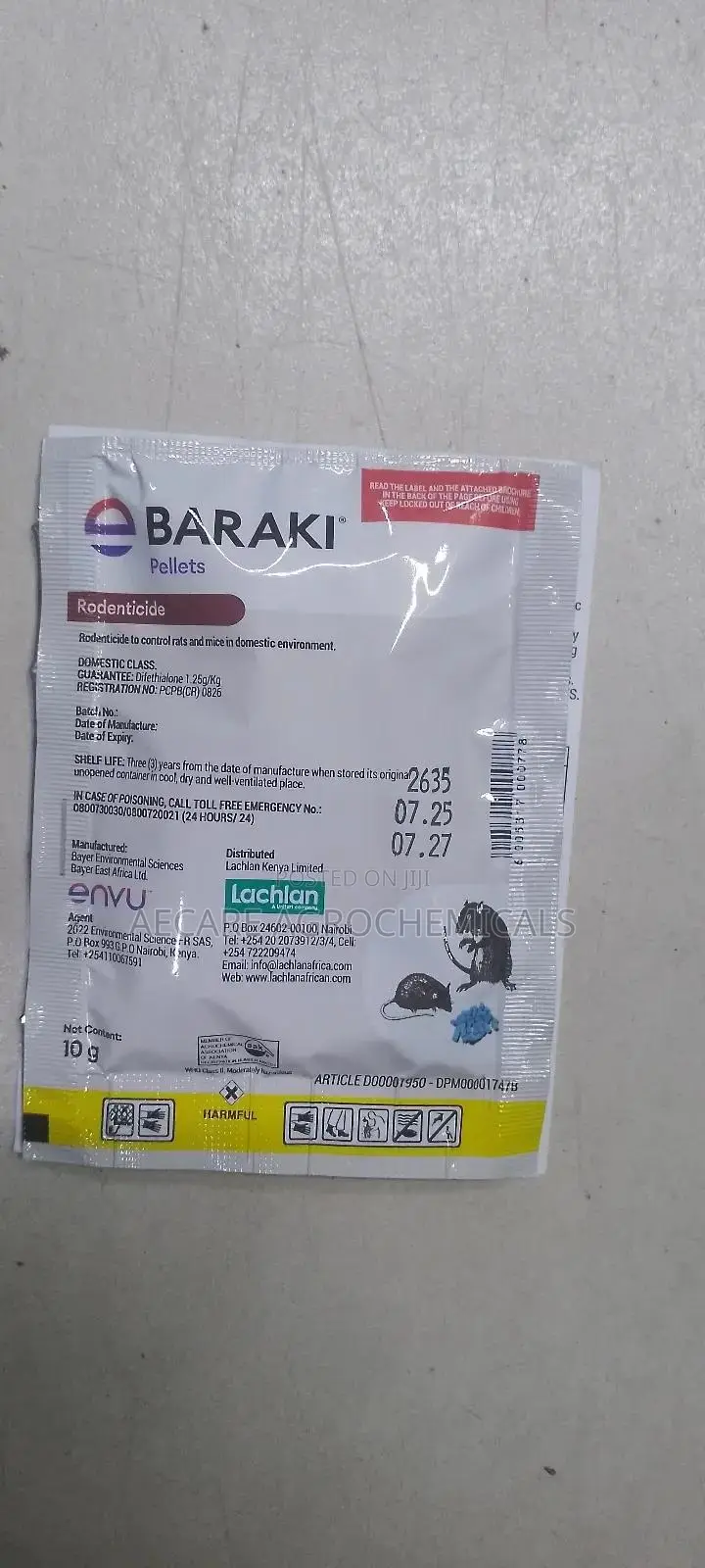 Baraki Rat and Mouse Pellets Rodenticide 10g ×50 PCS