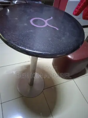 Marble Top High Round Table With Stainless Steel Stand