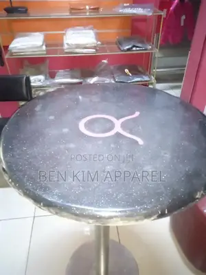 Marble Top High Round Table With Stainless Steel Stand