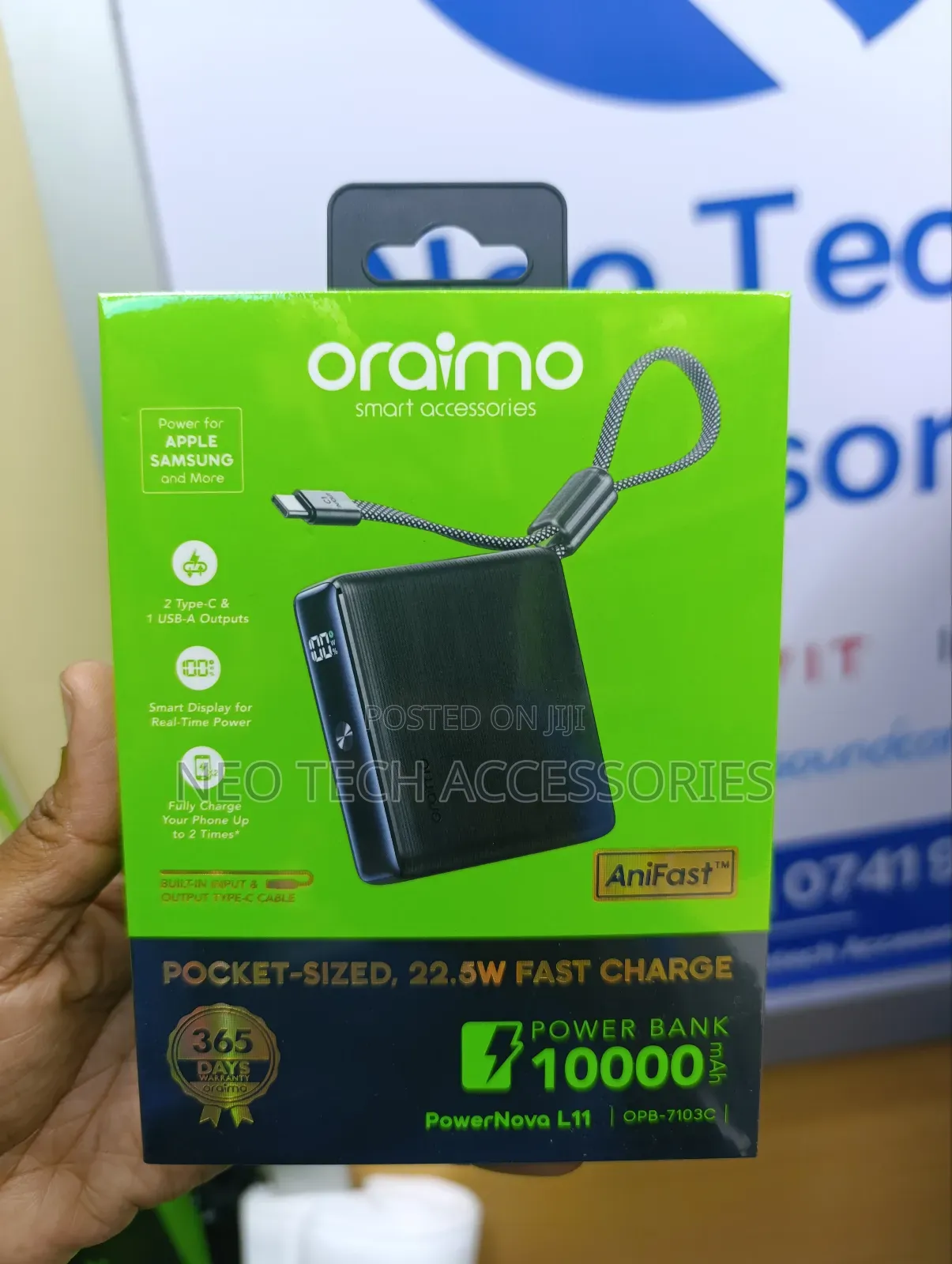 Oraimo Pocketsized,22.5w Fast 10000mah Powerbank( Powernova L11)