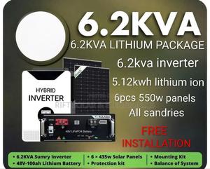 6.2kva Home Lithium Package - 5.12kwh Lithium Battery -(6)550w Solar