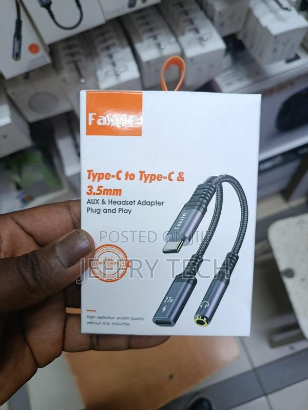 Usb C 3.5mm Aux Audio Charger Splitter Adapter Headphone Jack - main view