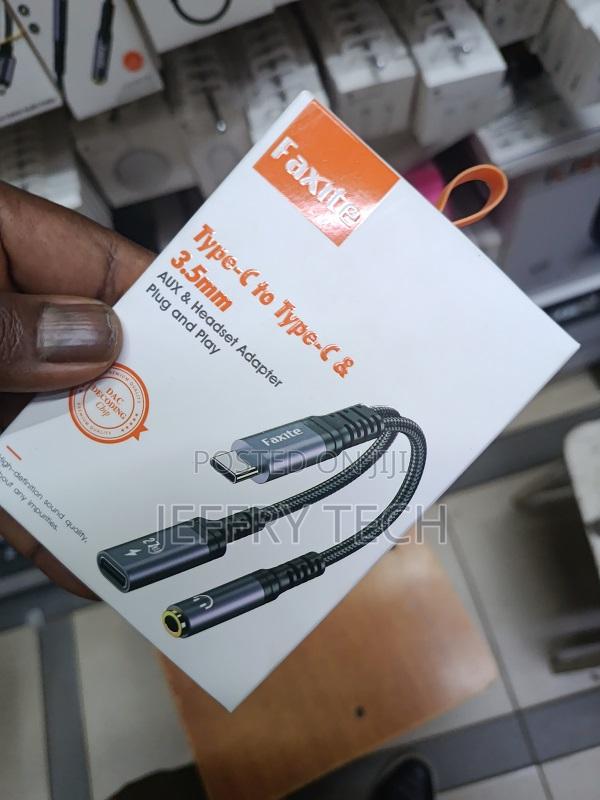 Usb C 3.5mm Aux Audio Charger Splitter Adapter Headphone Jack - thumbnail 3