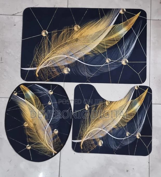 Rubber Underside Floor 3pcs Set 3d Toilet Mat Non Slip - main view