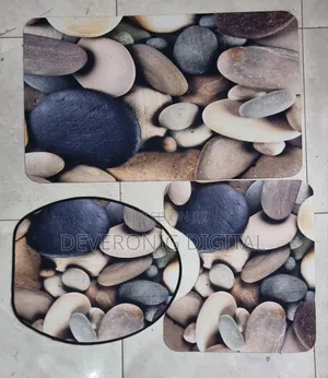 Rubber Underside Floor 3pcs Set 3d Toilet Mat Non Slip