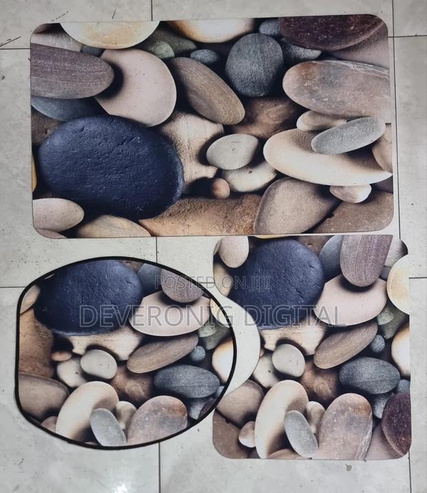 Rubber Underside Floor 3pcs Set 3d Toilet Mat Non Slip - thumbnail 4