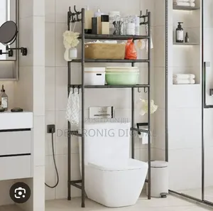 Yh6608a Detachanle Metallic 3 Layer Toilet Rack With Hooks