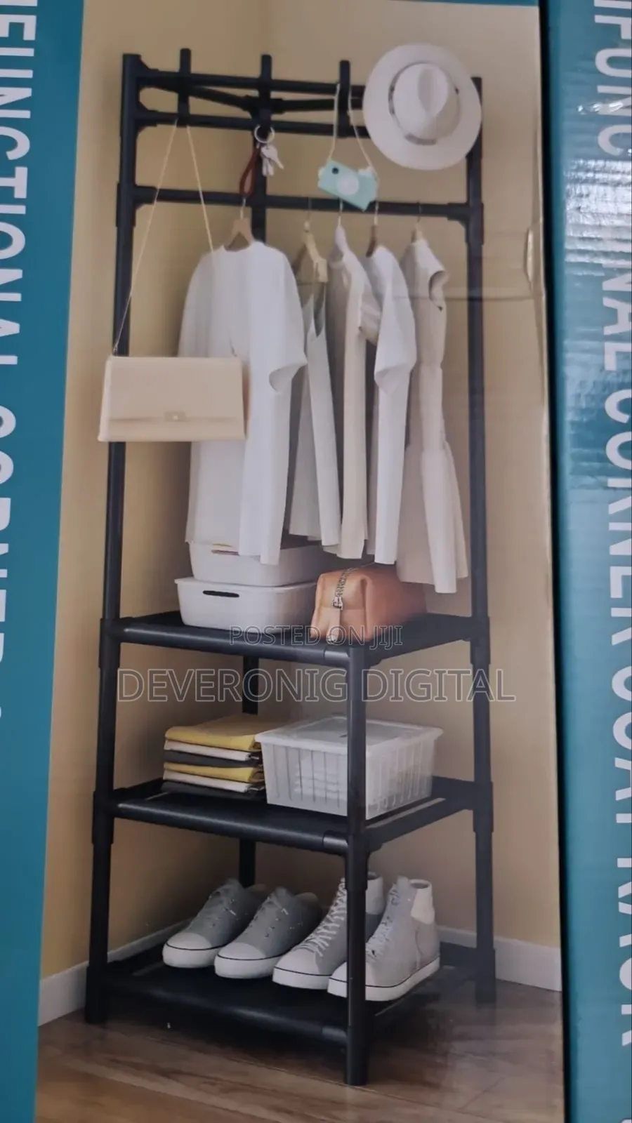 Yh6606 3 Layer Coat Rack + Storage