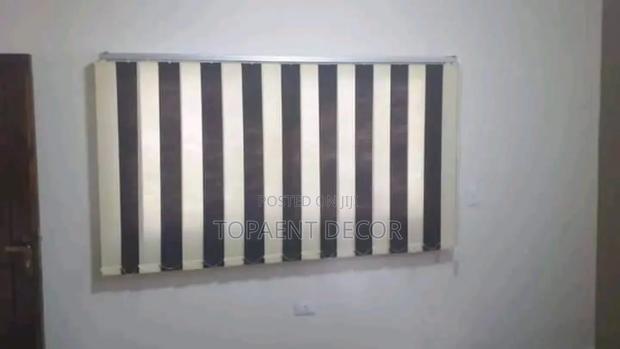 Blue And White Easy In Controlling Vertical Office Window Blinds
