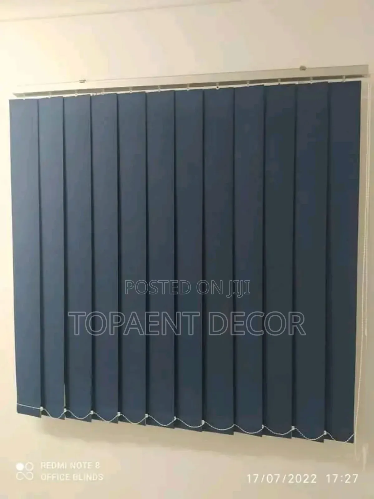 Nevy Blue Easy To Wipe And Clean Vertical Office Blinds