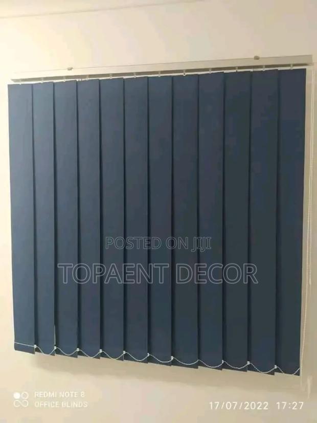 Nevy Blue Easy To Wipe And Clean Vertical Office Blinds