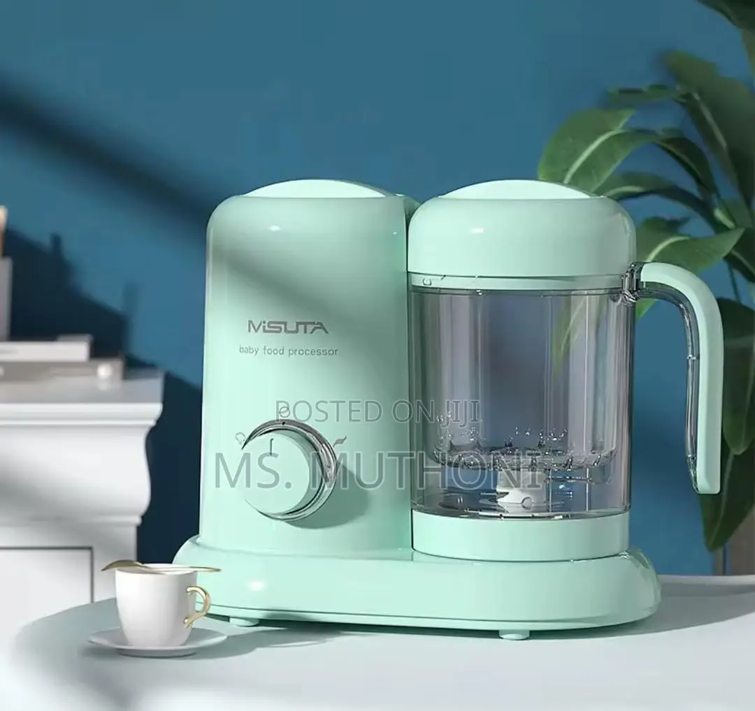 Misuta Baby Food Processor in a Mint Green Color.