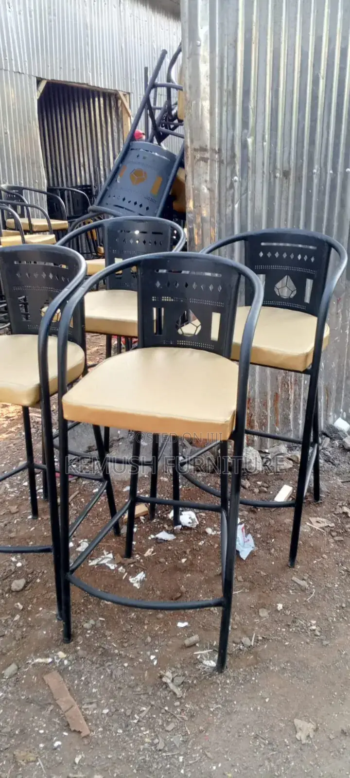 High Stool With Backrest
