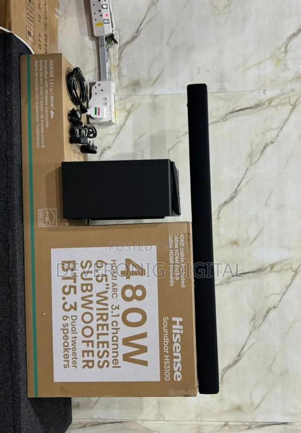 *Hisense Hs3100 3.1ch 480w Wireless Soundbar Wireless Subwoofe