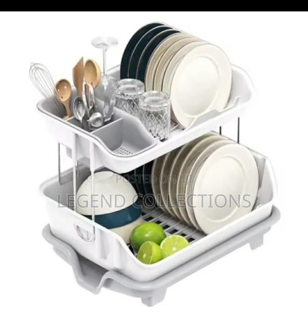 2 Tier Plastic Dish Rack - thumbnail 3