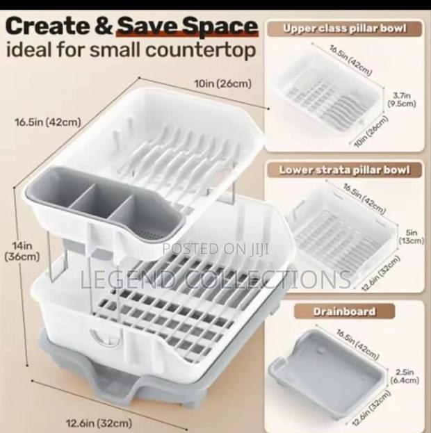 2 Tier Plastic Dish Rack - thumbnail 6