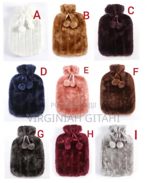 *Blue Brown White Bkack*Hot Water Bottles With Faux Fleece Cover .