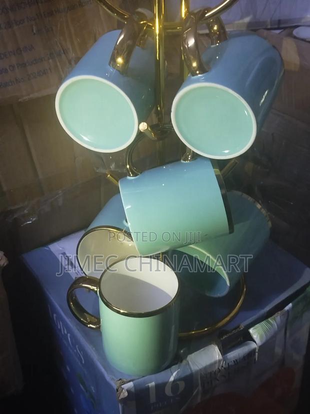 6pcs Green Gold Mugs - main view