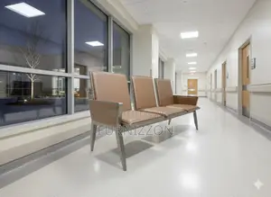 Modern Brown 3 Seater Pu Waiting Bench