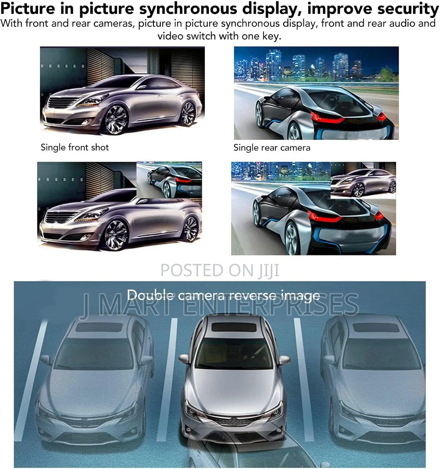 Dash Cam Front and Rear, Hd 1080p Car Dashboard Recorder, Rearview