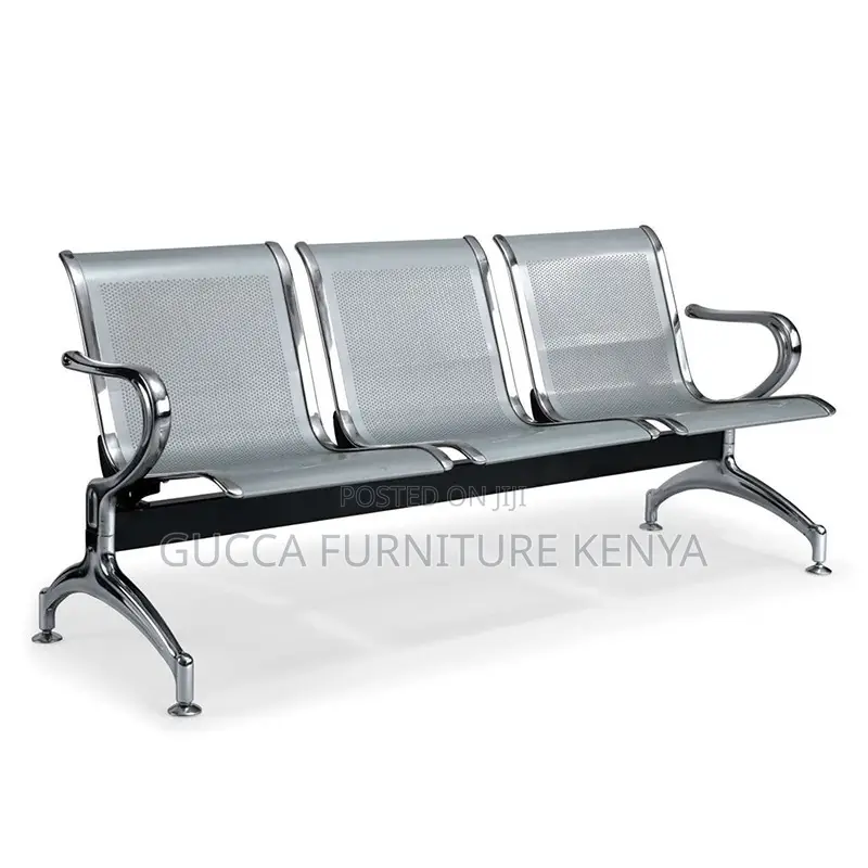 3-link Metallic Reception Waiting Bench