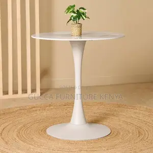 White Round Marble Eames Dining Table