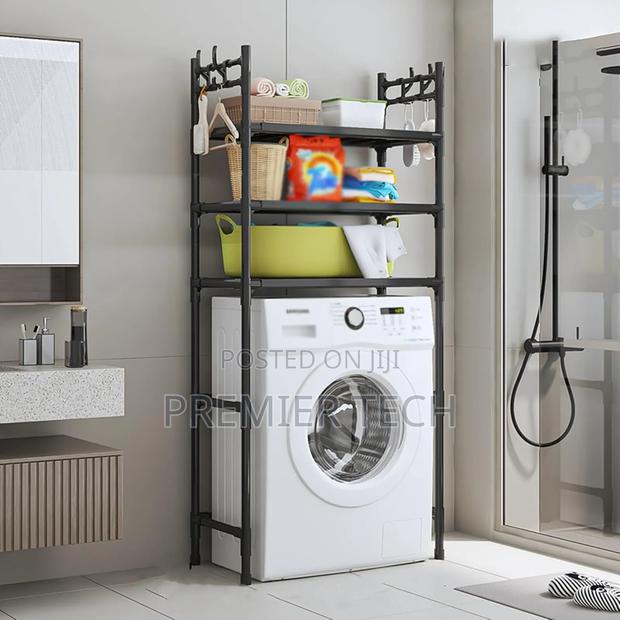 30kg Detachable Metallic 3 Layer Washing Machine Rack With Hooks - thumbnail 2