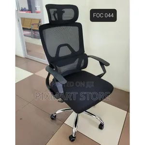 Orthopedic Mesh Office Chair – High Back, Adjustable Headrest Lumbar