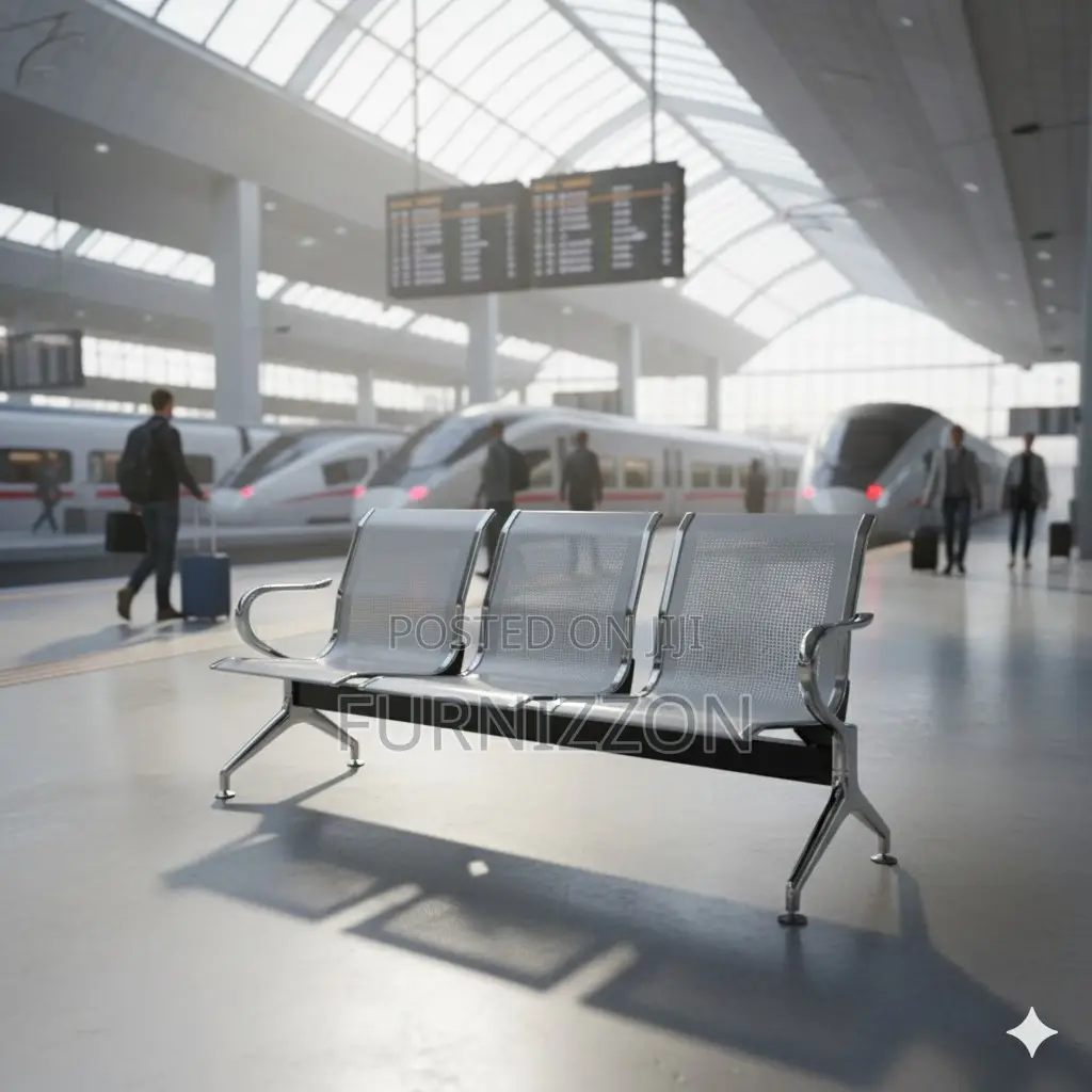 Modern 3 Seater Stainless Steel Waiting Seat