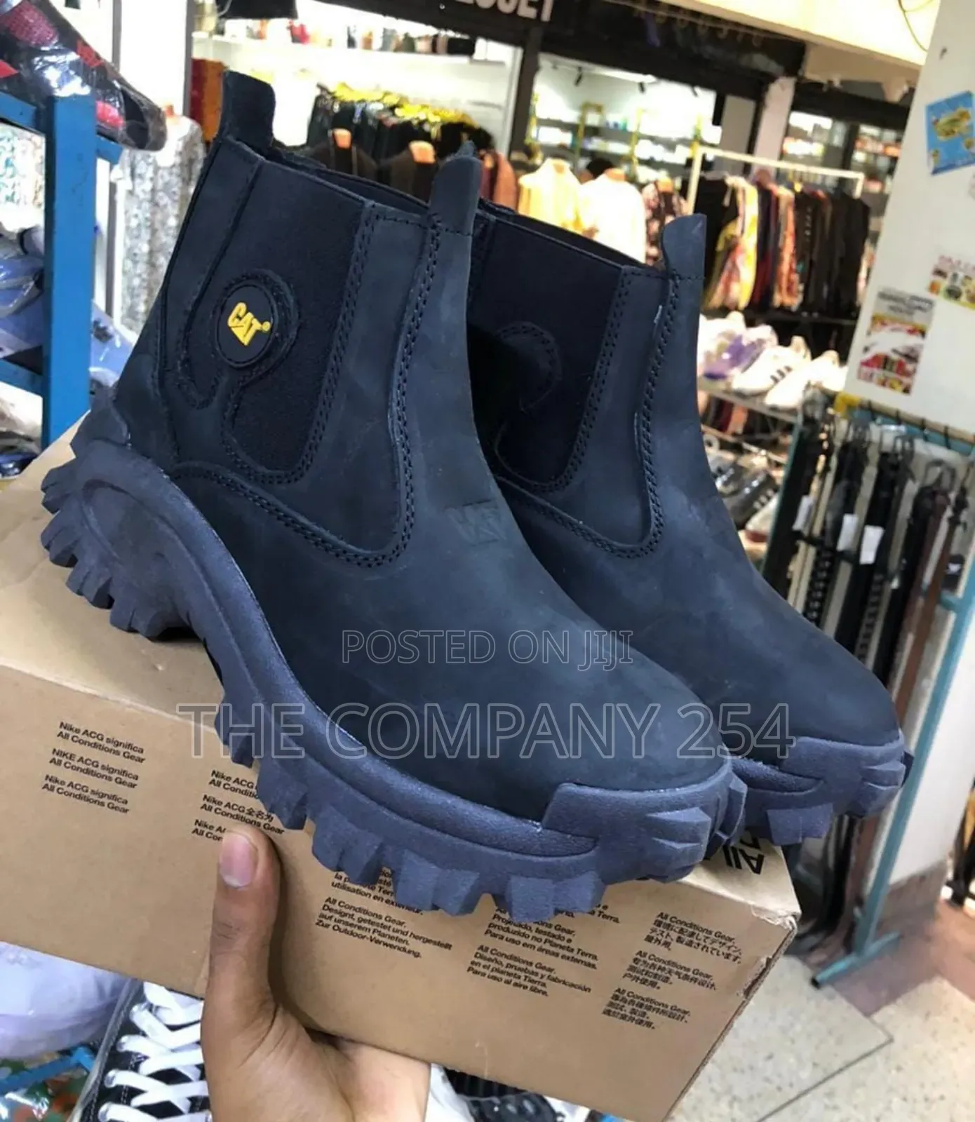 Quality Leather Safety Rubber Sole Leather Laceless Cat Boots Shoes