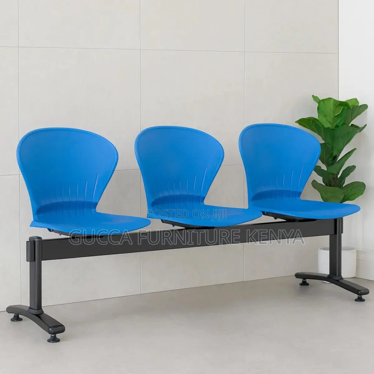3-link Plastic Reception Office Waiting Bench