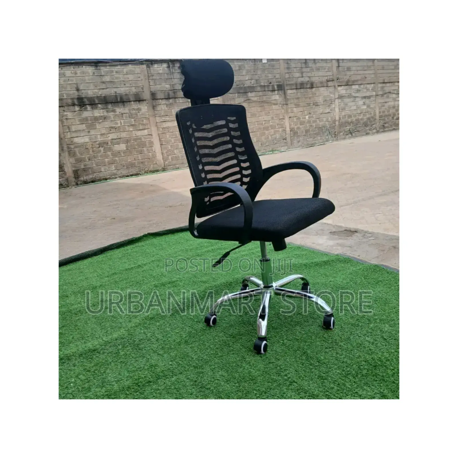 Secretarial Mesh Office Chair With Headrest – Ergonomic Comfort