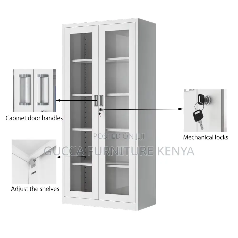 2-door Full Glass Office Filling Cabinet