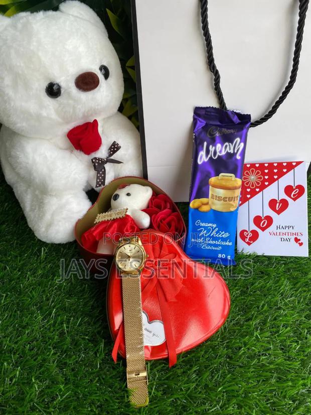 Luxe Watch Teddy Bear Ladies Valentines Gift Set - thumbnail 2