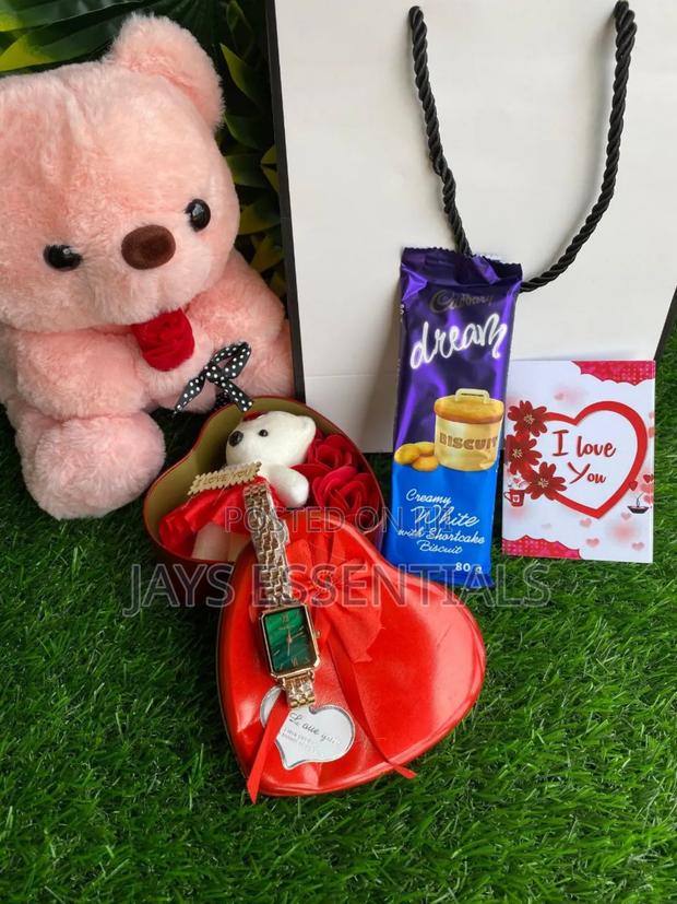 Luxe Watch Teddy Bear Ladies Valentines Gift Set - thumbnail 3