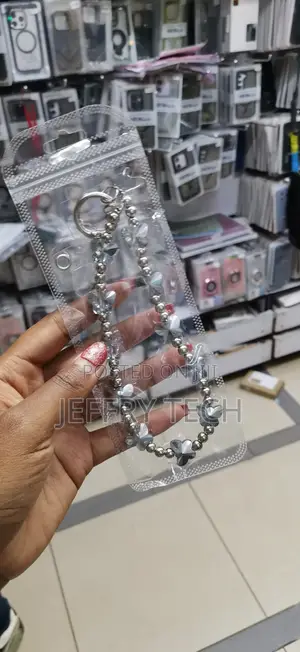 Beaded Phone Charm Pearl Y2k Beads Mobile Phone Lanyard Wrist Strap