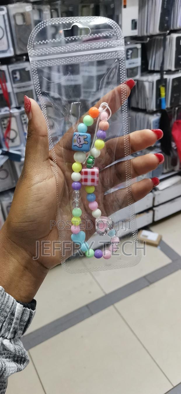 Cube Phone Chain Strap Pearl Mobile Phone Charms - main view