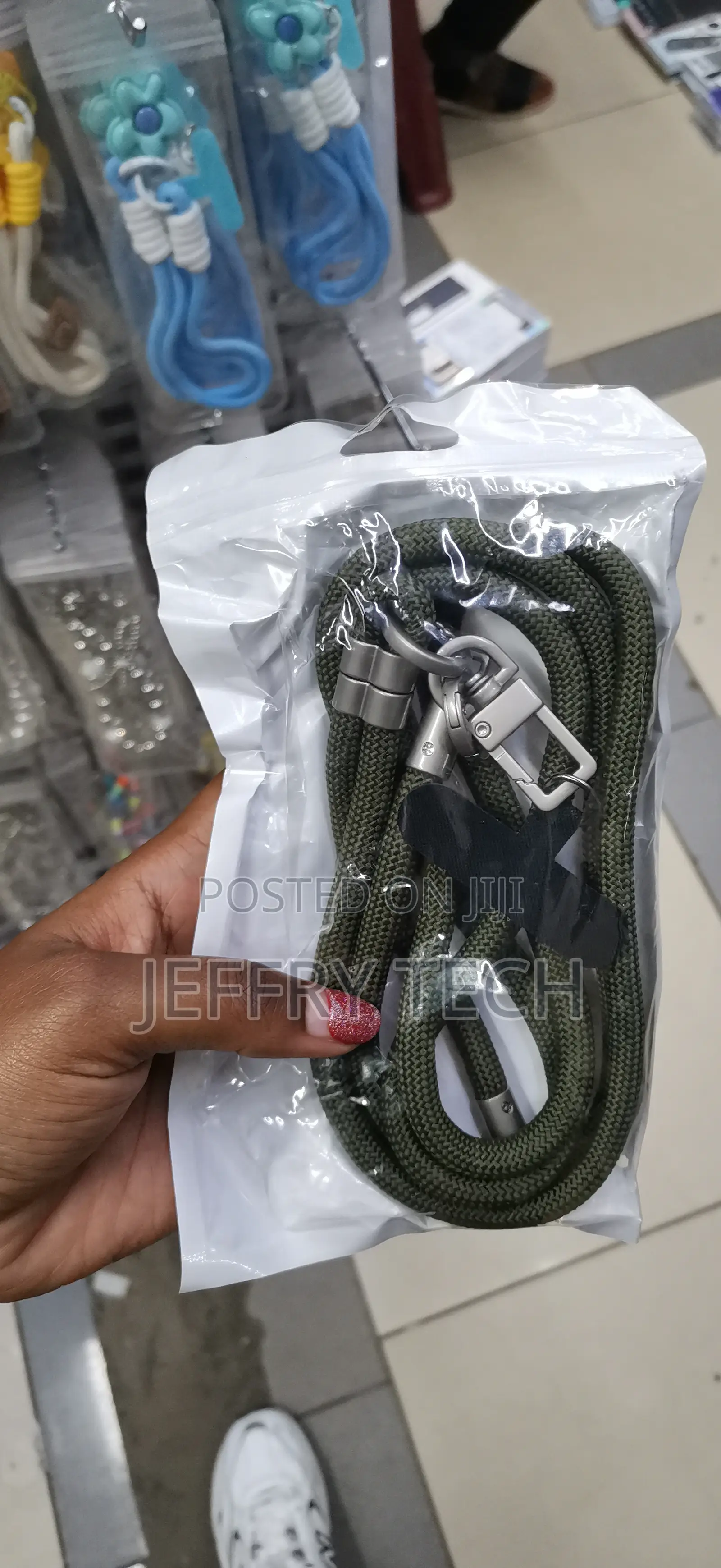 Shape Pendant Nylon Hand Strap Lanyard Phone Charm