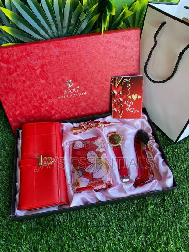 Elegance 6-in-1 Valentines Gift Set :Watch, Purse, Perfume Hair Clip