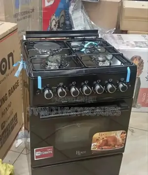 Dark Black/Gray Roch 60×60 Standing 3+1 Cooker. Stand Alone