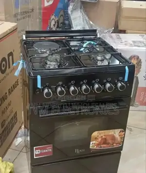 Dark Black/Gray Roch 60×60 Standing 3+1 Cooker. Stand Alone