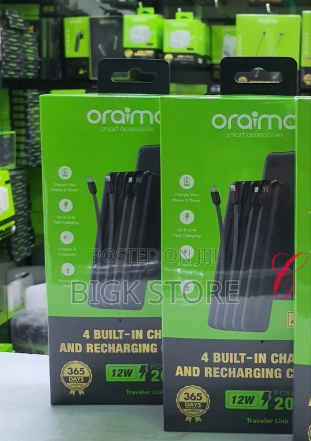 Oraimo 10000mah Powerbank 22.5w Fast Charging,Type C, +Multiple Cables