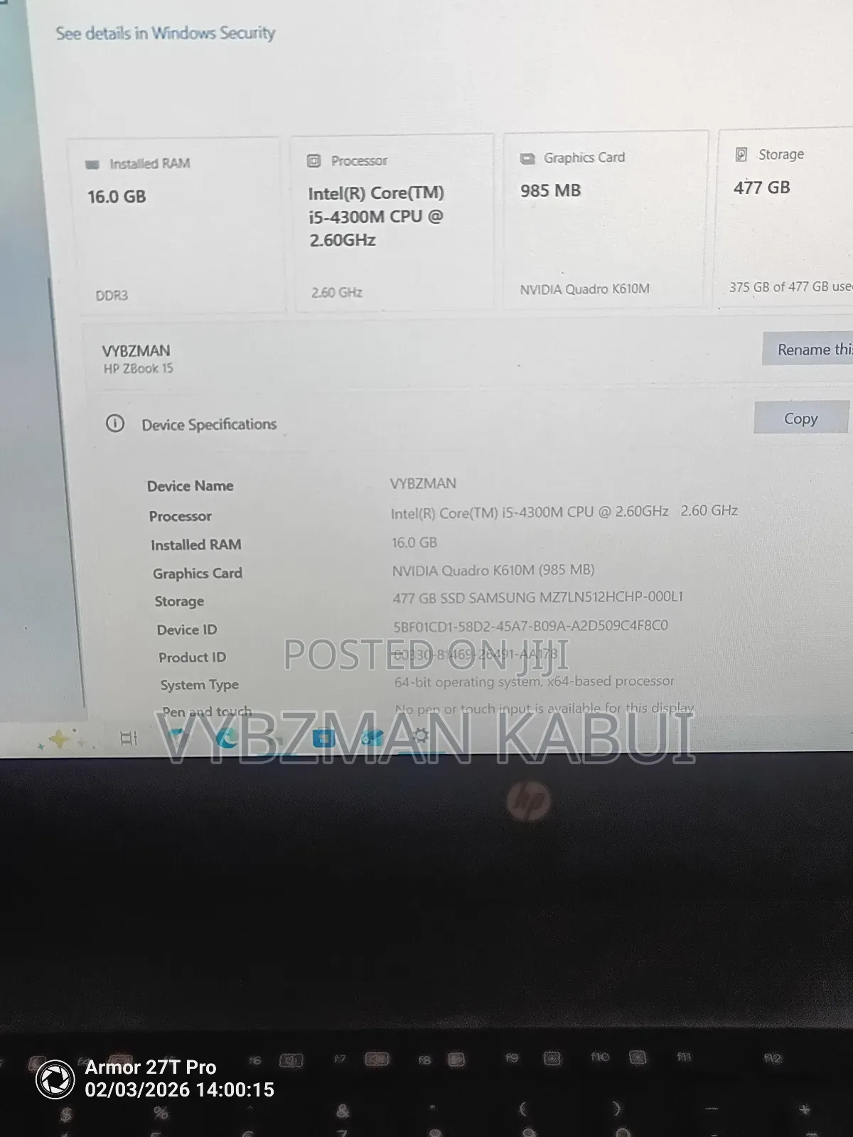 Laptop HP ZBook 15 G2 16GB Intel Core I5 SSD 512GB