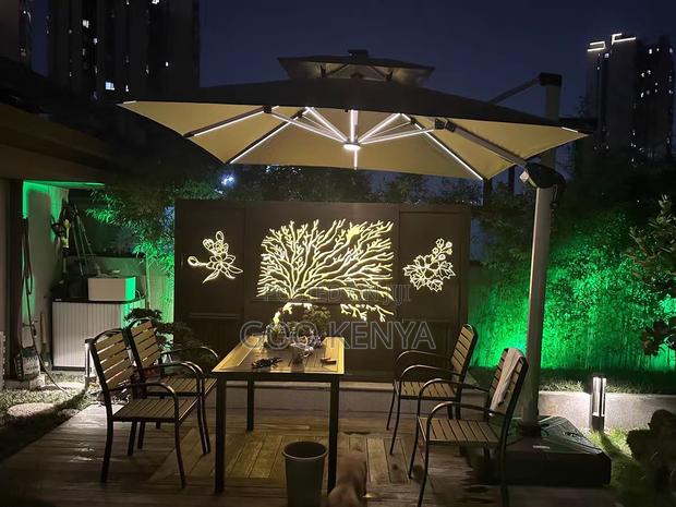 Home Sun Umbrella;Garden And Terrace Umbrella With Led Lights And Base