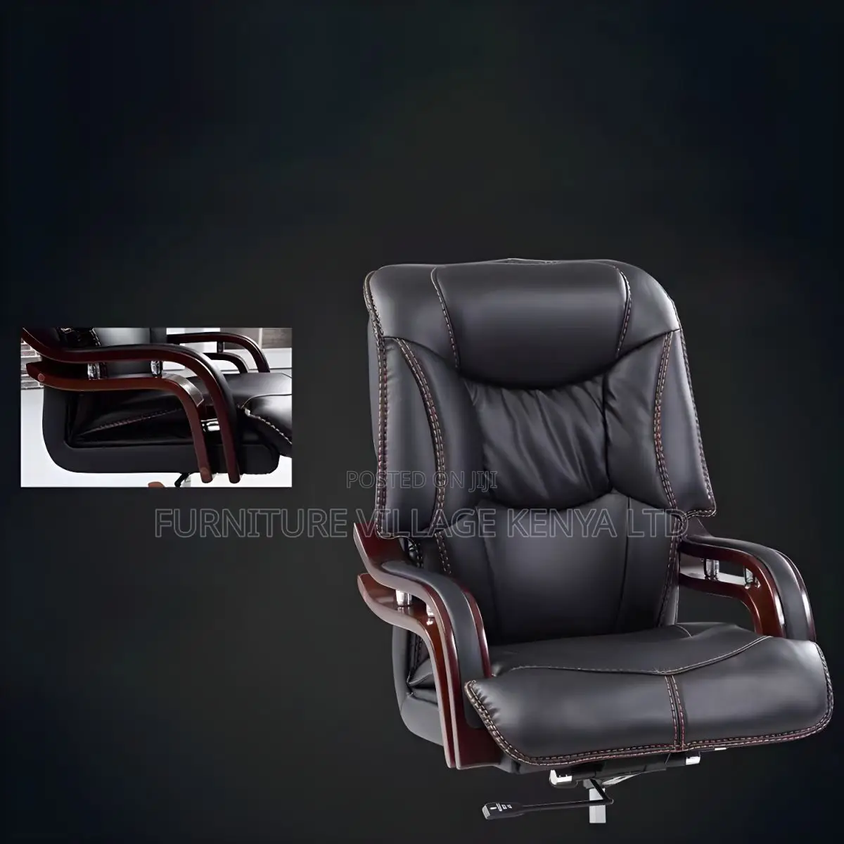 Office Leather Seats| Black Leather High Back Executive Chair
