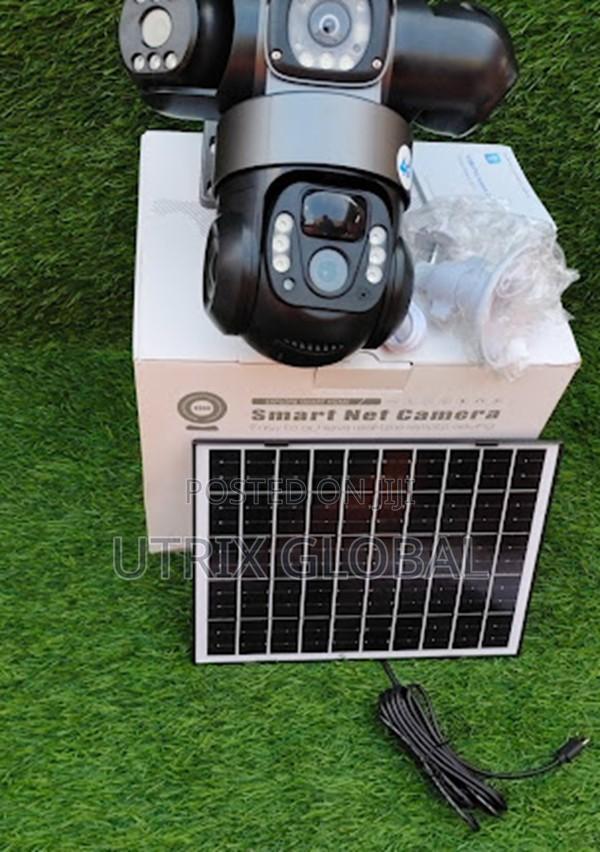 V380 Triple Lens Solar Camera For Business Security