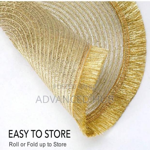 High Quality Round Shimmery Gold Placemats/Tablemats - thumbnail 2