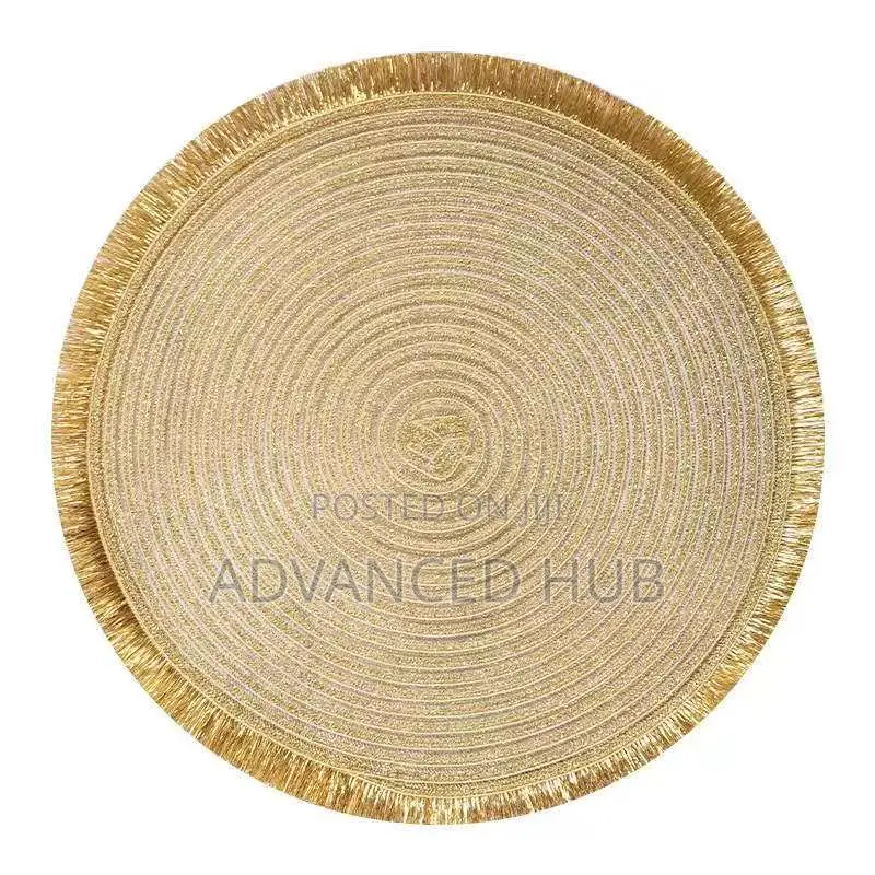 High Quality Round Shimmery Gold Placemats/Tablemats