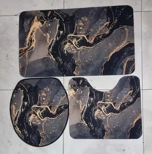 3pcs 3d Non-Slip Toilet Mat Set – Heavy Grip Rubber Back -Pm