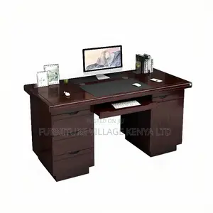 Executive Desks: 1.4 Meters Mahogany Office Table With Drawers